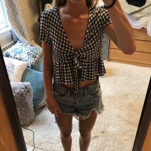 John Galt Tie Front Top